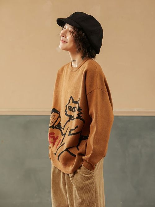 OCTOPUSME CAT 자커드 스웨터 (3 컬러)