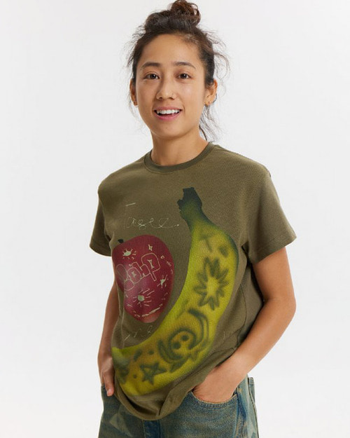 CONP Fruit Graffiti Slim T-shirt (다크그린)