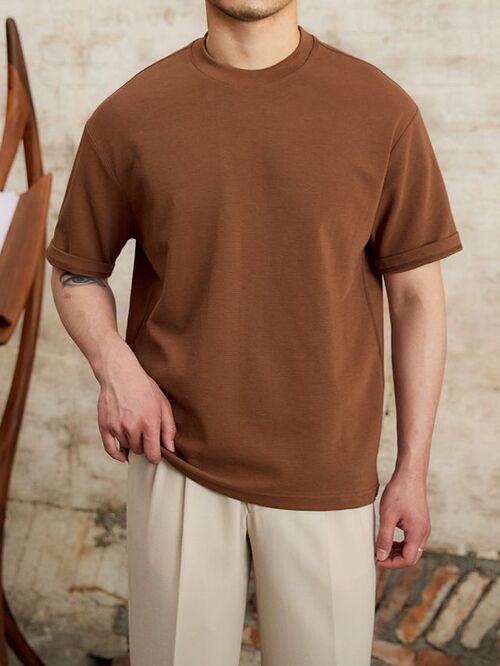 LUSAN 루즈핏 텍스처 티셔츠 (4 컬러)