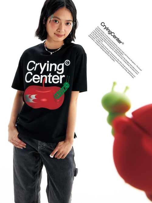 CRYINGCENTER Apple Killer 티셔츠 (블랙)